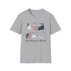 Patriotic Cats T-Shirt — "Red, White & Meow" 4th of July Graphic Tee