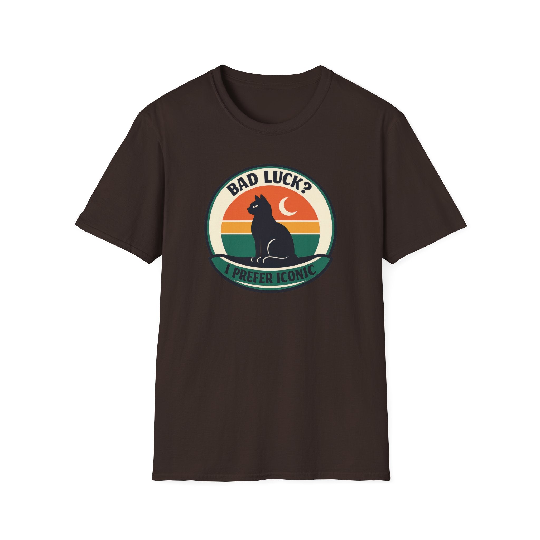 Black Cat Shirt – Retro Moon Design Witchy Vintage Graphic Tee