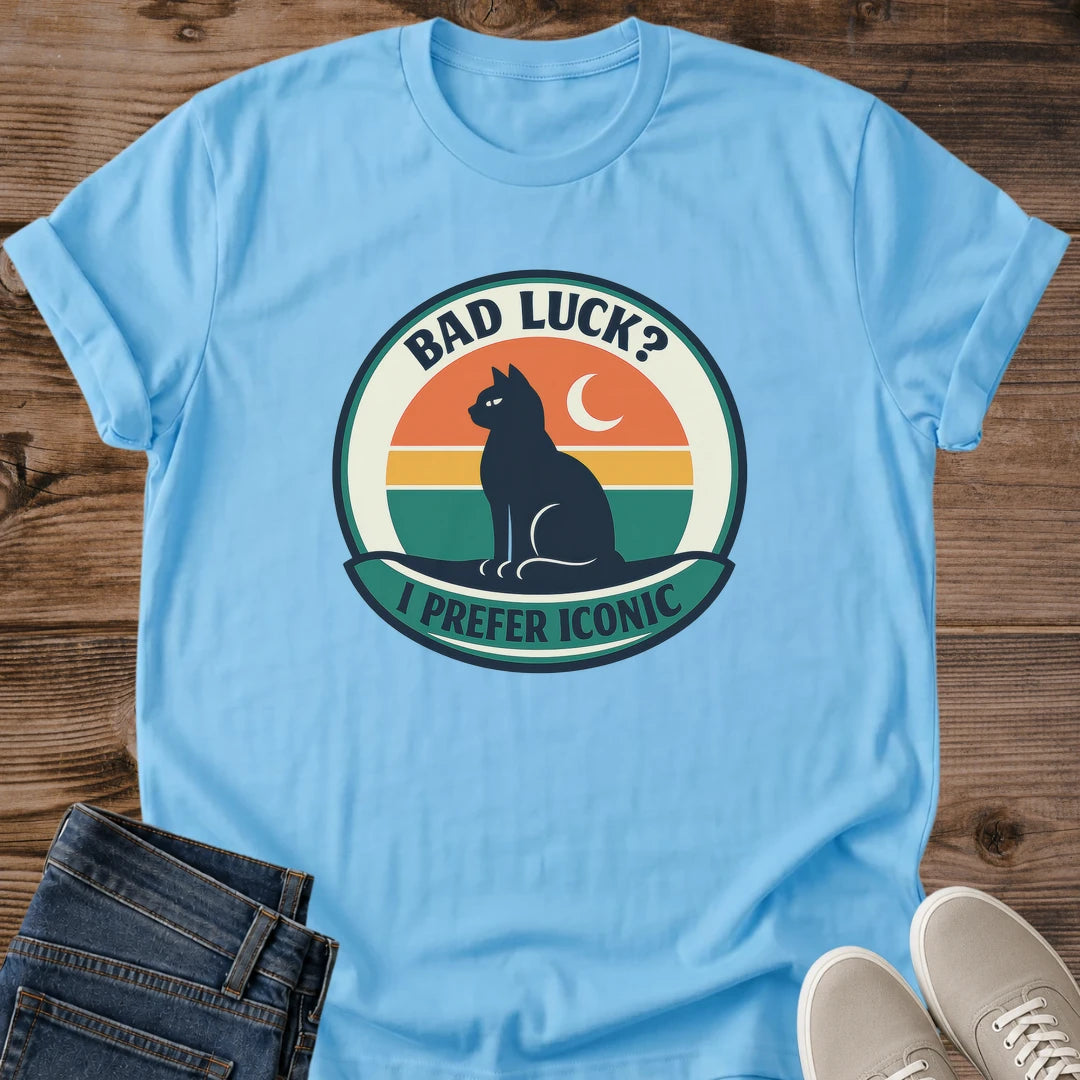 Vintage Cat Design Shirt Witchy Aesthetic Tee Retro Moon Silhouette Graphic Black Cat Fashion Statement Celestial Crescent Design Cat Lover Gift Perfect Present Halloween Style Essential Casual Wear Tee Alternative Fashion Vintage Sunset