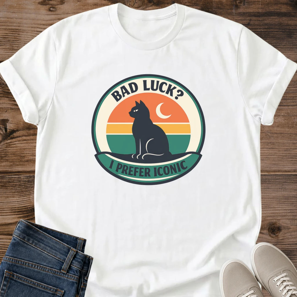 Black Cat Shirt – Retro Moon Design Witchy Vintage Graphic Tee