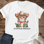 Cowboy Cat Shirt – Handillustrated Watercolor Cactus Cat Lover Gift