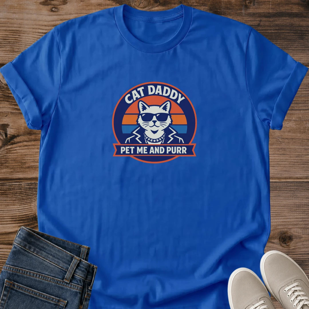 Cat Dad Shirt – Funny Retro Graphic Tee with Vintage Sunset Design