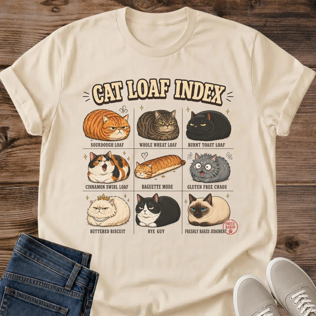 Cat Loaf Chart Graphic Tee Cat Position Index Design Cat Lover Apparel Pet Owner Gift Novelty Cat Shirt Statement Tee Cat Enthusiast Clothing Casual Wear Daily Comfort Science Chart Design Cat Owner Present Pet Parent Apparel Birthday Gift
