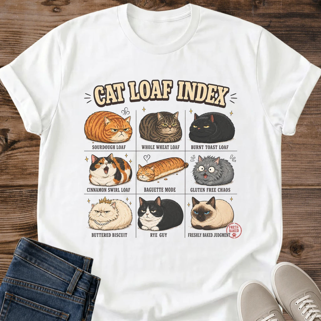 Cat Owner Present Graphic Tee Cat Loaf Position Chart Design Pet Lover Gift Cat Enthusiast Apparel Novelty Cat Shirt Statement Tee Casual Wear Cat Position Guide Science Design Daily Comfort Clothing Pet Parent Present Birthday Gift Cat
