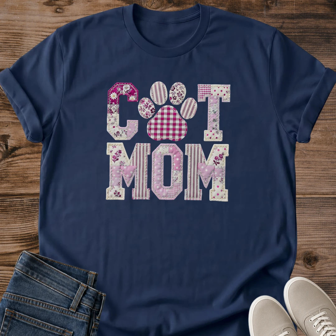 Cat Mom Gift Floral Cat Mom Shirt Patchwork Paw Print Tee Mothers Day Gift For Cat Mom Birthday Gift For Cat Owner Christmas Gift For Her Gotcha Day Gift Cat Person Tee Country Cat Mom Shirt Gildan Softstyle Cotton Tee Cat Whisker Co