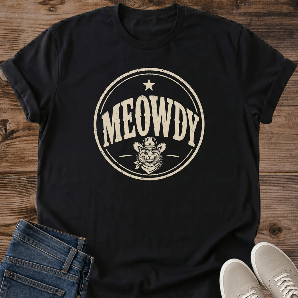 Cat Cowboy Shirt – Vintage Meowdy Graphic Soft Retro Western Tee