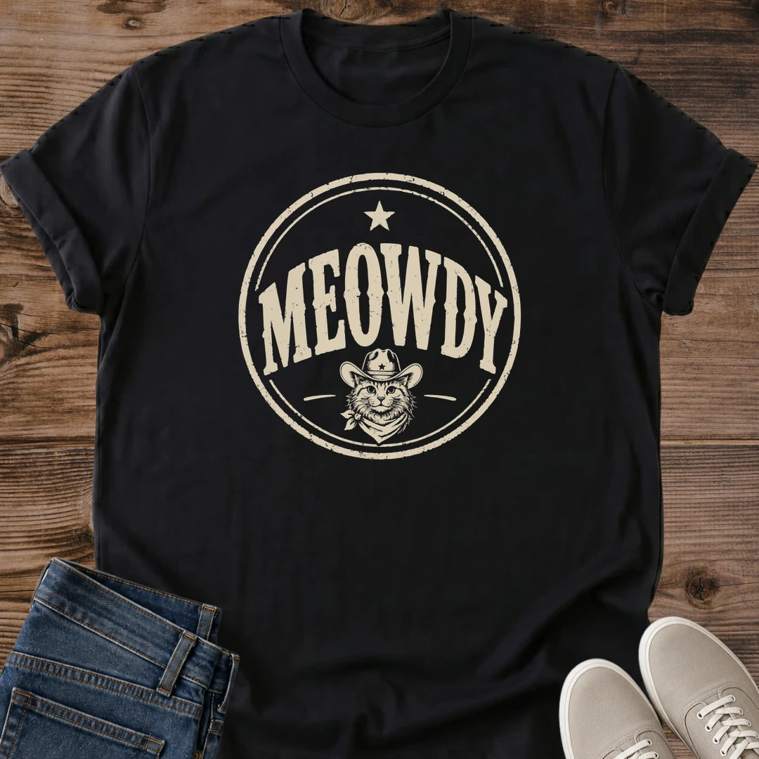 Cat Cowboy Shirt – Vintage Meowdy Graphic Soft Retro Western Tee