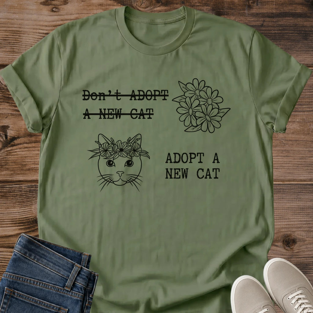 Rescue Cat Shirt Adopt A New Cat Funny Tee Hand Drawn Cat With Daisy Crown And Flower Bouquet Black Ink Graphic Cat Owner Shirt Gift For Cat Lovers Multi Cat Household Tee Just One More Cat Unisex Ringspun Cotton Shirt Cat Whisker Co