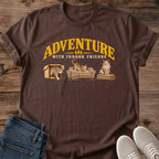 Vintage Cat Lover Tee Adventure With Indoor Friends Cozy Home Design Cotton Cat Mom Gift Shirt Funny Aesthetic Softstyle Ring Spun Fabric Relaxed Retail Fit Casual Weekend Layering Statement Piece Everyday Wear For Home