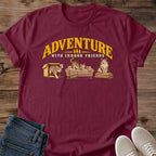 Cozy Cat Tee Adventure With Indoor Friends Funny Vintage Design Cat Lover Gift For Her Softstyle Cotton Comfortable Relaxed Fit Casual Weekend Wear Vintage Print Cat Mom Statement Apparel Everyday Layering Piece For Fun