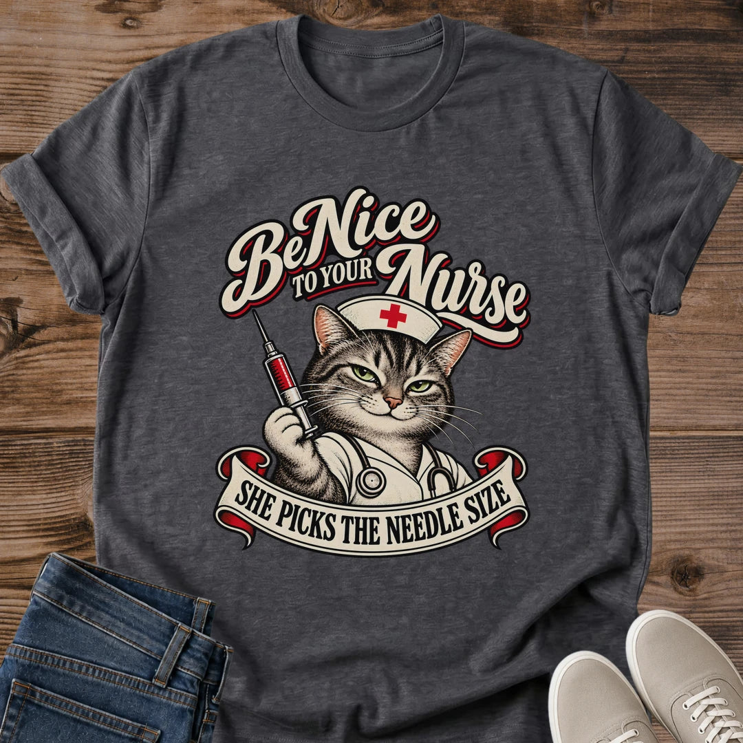 RN Cat Shirt Be Nice To Your Nurse Cat Mom Tee Funny Nurse Gift Retro Cat Nurse Design Nurse Shirt For Women And Men Cat Dad Gift Holiday Gift For Nurse Nurse Life Tee Scrub Life Cat Tee Soft Cotton Unisex Tee Cat Whisker Co