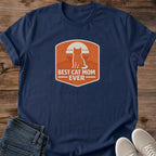 Vintage Cat Shirt Retro Sunset Design Soft Cotton Tee Best Cat Parent Message Comfortable Casual Style Orange Graphic Print Silhouette Details Quality Fabric Construction Daily Wear Essential Gift For Pet Lover Nostalgic Aesthetic Appeal