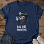 Western Theme Shirt Cowboy Cat Graphic Tee Cat Lover Gift Perfect Birthday Present Funny Animal Design Unisex Casual Wear Comfortable Fit Soft Cotton Material Premium Quality Fabric Everyday Wardrobe Staple Humorous Statement Piece Novelty