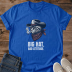 Graphic Tee Collection Funny Cat Design Western Cowboy Theme Perfect Cat Lover Gift Comfortable Casual Wear Unisex Fit Shirt Soft Cotton Material Premium Quality Fabric Humorous Statement Piece Birthday Present Essential Everyday Wardrobe