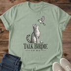 Cat Golf Graphic Tshirt – Soft Vintage Illustrated Tabby Bird Design