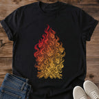 Bonfire Cat Shirt Fire Spirit Cats Tee Detailed Flame Illustration With Cat Shapes Hidden In The Fire Graphic Cat Owner Shirt Gift For Cat Lovers Autumn Camping Tee Mythical Cat Shirt Unisex Ringspun Cotton Shirt Cat Whisker Co