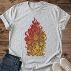 Bonfire Cat Shirt Fire Spirit Cats Tee Detailed Flame Illustration With Cat Shapes Hidden In The Fire Graphic Cat Owner Shirt Gift For Cat Lovers Autumn Camping Tee Mythical Cat Shirt Unisex Ringspun Cotton Shirt Cat Whisker Co