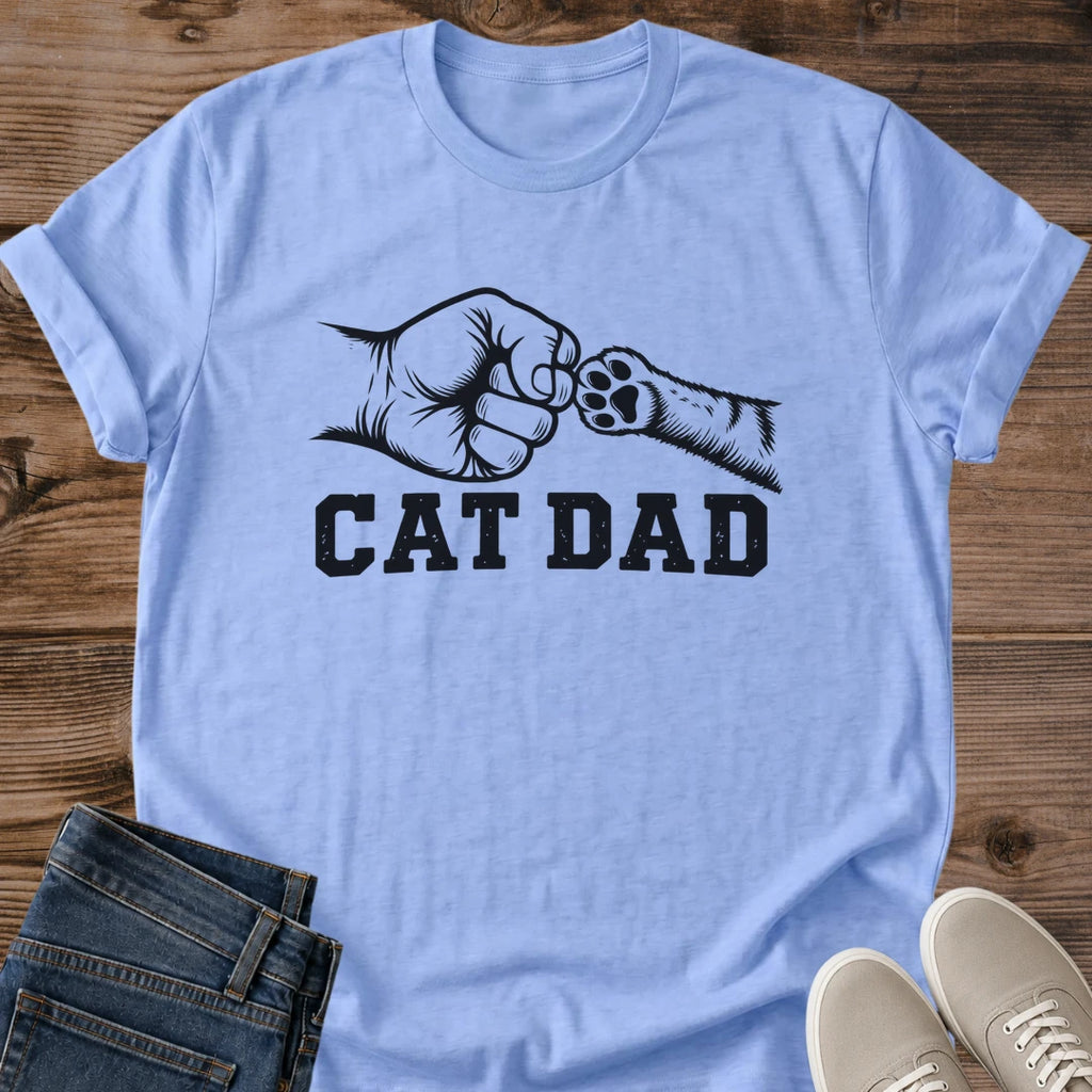 Cat Dad Fist Bump Shirt Paw Bump Tee Hand Drawn Fist Meeting Cat Paw Sketch Distressed Block Text Design Cat Daddy Shirt Cat Owner Gift For Men Husband Cat Gift Tee Cat And Dad Team Tee Soft Cotton Unisex Shirt Cat Whisker Co