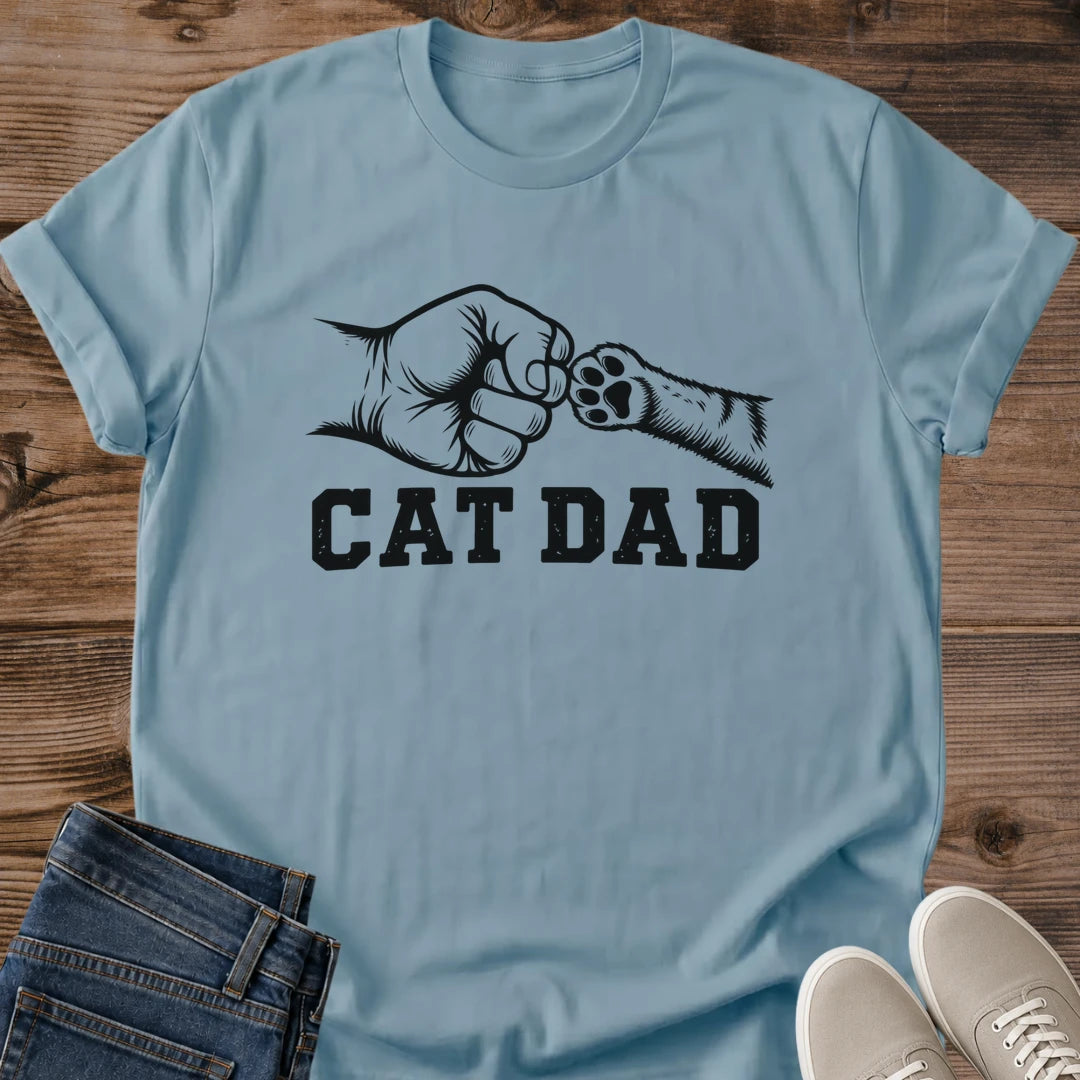 Cat Dad Gift Cat Dad Shirt Fist Bump Paw Tee Black Ink Cat Dad Graphic Fathers Day Gift For Cat Dad Birthday Gift For Husband Christmas Gift For Him Gift From The Cat Cat Person Tee Gildan Softstyle Cotton Tee Cat Whisker Co