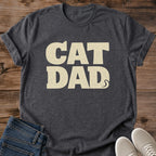 Cat Dad Shirt Vintage Retro Graphic Tee Soft Cotton Crew Neck Design Distressed Print Cat Lover Gift Cat Owner Pride Comfortable Casual Wear Lightweight Fabric Classic Cut Feline Parent Apparel Perfect Daily Outfit Home Lounging Style Pet
