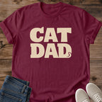 Comfortable Cotton Shirt Cat Dad Graphic Vintage Retro Style Soft Crew Neck Tee Distressed Print Design Cat Lover Gift Casual Everyday Wear Pet Parent Apparel Lightweight Ring Spun Cotton Classic Cut Feline Owner Pride Perfect Lounging