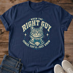 Funny Cat Shirt Vintage Graphic Tee Retro Design Perfect Cat Lover Gift Comfortable Cotton Shirt Casual Everyday Wear Humorous Statement Piece Lightweight Fabric Relaxed Fit Bold Collegiate Lettering Playful Fashion Choice Cat Themed