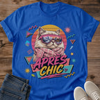 Retro 80s Cat Graphic Tshirt Vintage Style Feline Design Cute Kitty Illustration Nostalgic Fashion Statement Perfect Cat Lover Gift Comfortable Cotton Tee Casual Everyday Apparel Unique Pet Enthusiast Present Adorable Cat Design Classic