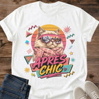 Cat Enthusiast Apparel Retro Graphic Tshirt Vintage 80s Feline Design Cute Kitty Illustration Perfect Gift For Pet Lover Nostalgic Fashion Statement Comfortable Cotton Shirt Casual Everyday Wear Unique Cat Owner Present Adorable Retro Style