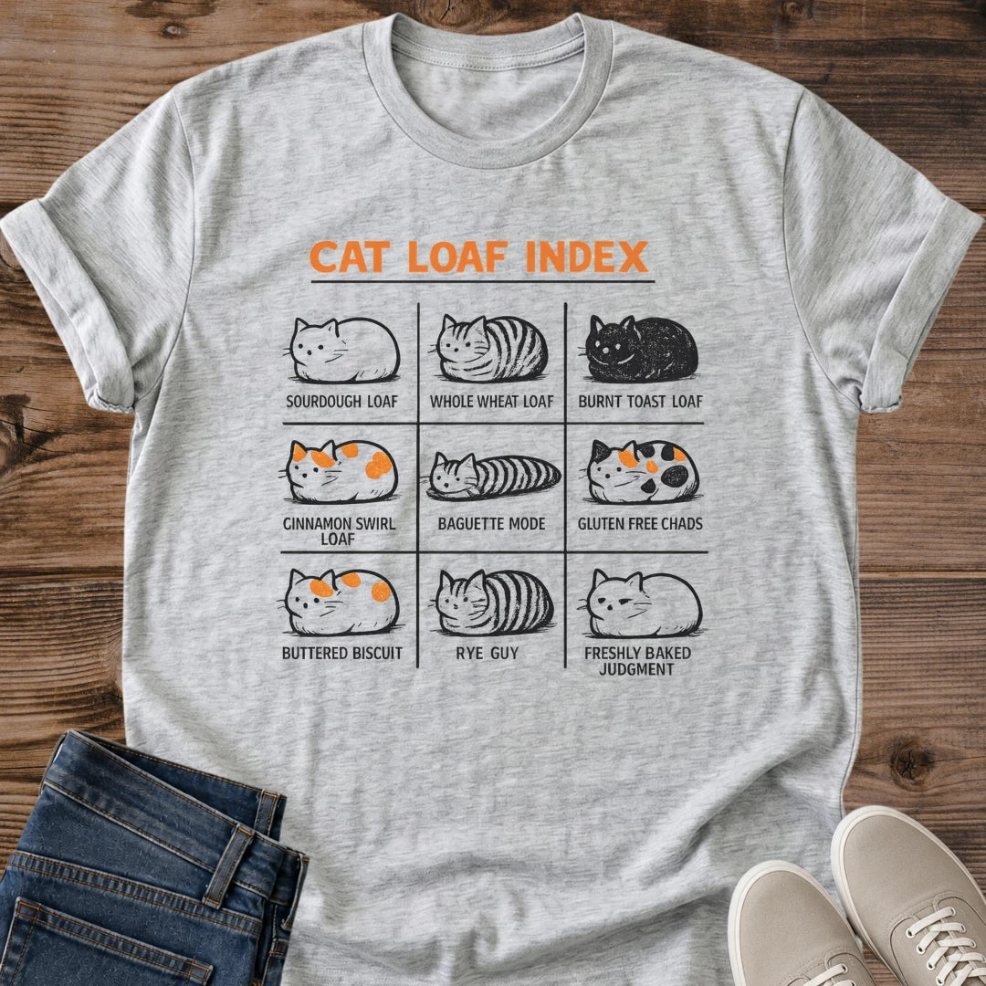 Funny Cat Shirt Graphic Tee Design Cat Loaf Illustration Perfect Cat Lover Gift Soft Cotton Fabric Comfortable Crew Neck Style Classic Fit Tee Casual Everyday Wear Cozy Loungewear Essential Pet Owner Fashion Statement Relaxed Weekend Outfit