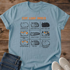 Casual Cat Shirt Comfortable Cotton Tee Funny Cat Loaf Design Graphic Illustration Perfect Pet Lover Gift Classic Fit Style Crew Neck Comfort Everyday Wear Essential Cozy Loungewear Relaxed Weekend Fashion Cat Owner Pride Soft Fabric