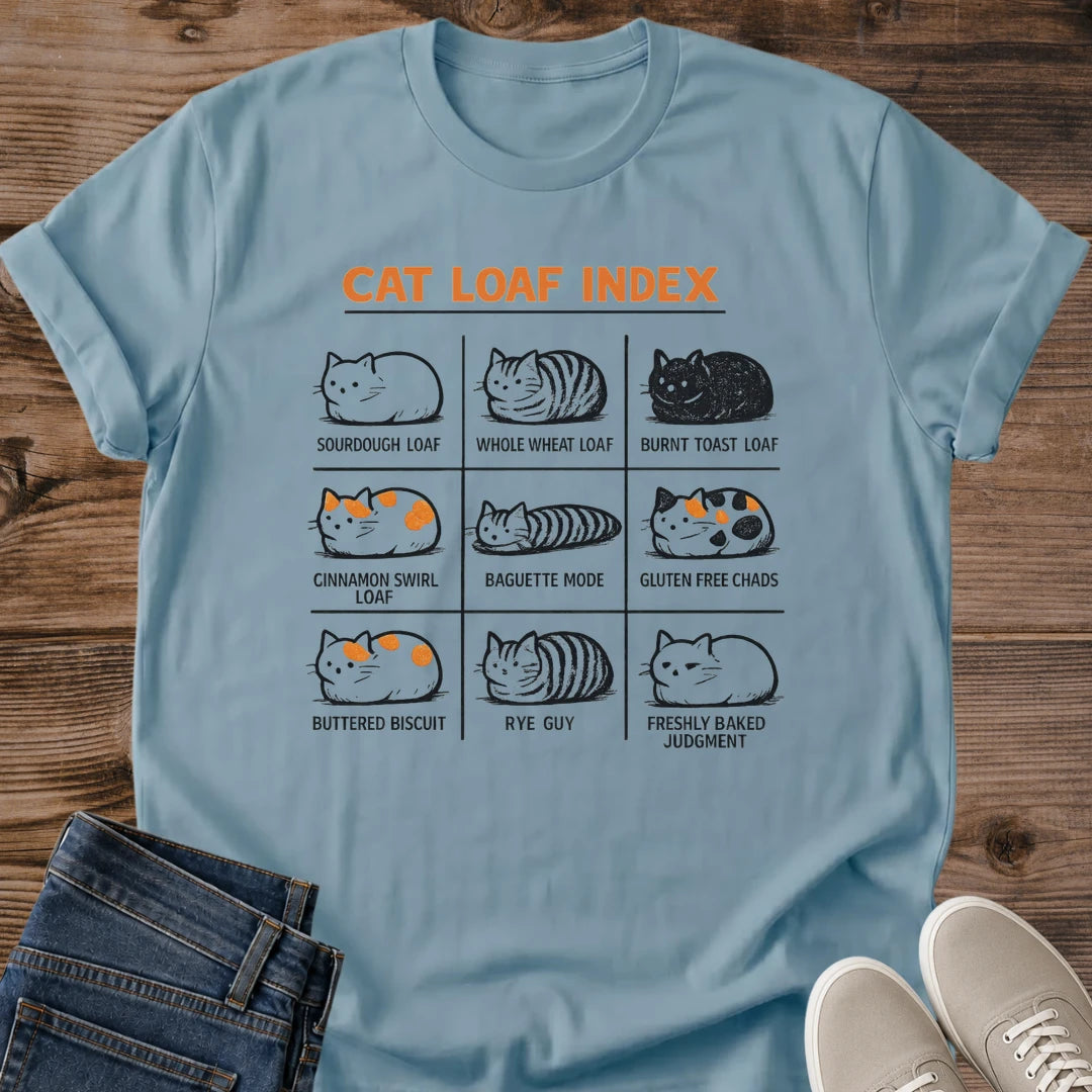 Casual Cat Shirt Comfortable Cotton Tee Funny Cat Loaf Design Graphic Illustration Perfect Pet Lover Gift Classic Fit Style Crew Neck Comfort Everyday Wear Essential Cozy Loungewear Relaxed Weekend Fashion Cat Owner Pride Soft Fabric