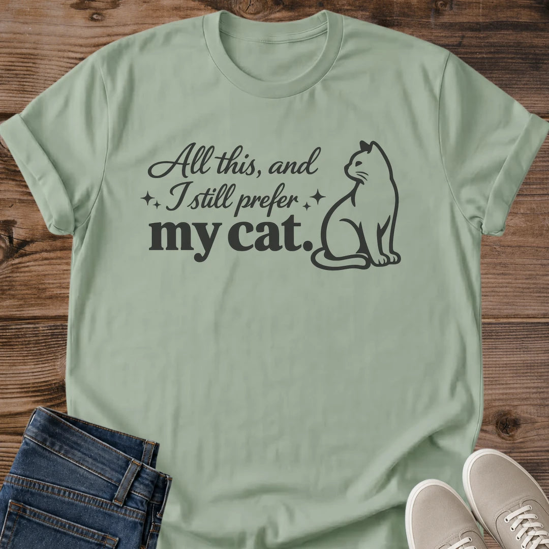 Pet Owner Shirt Gift Funny Cat Lover Design Novelty Graphic Tee Humorous Quote Apparel Animal Enthusiast Fashion Statement Piece Perfect Present Cat Mom Dad Birthday Gift Casual Comfortable Wear Feline Fan Collection Everyday Outfit