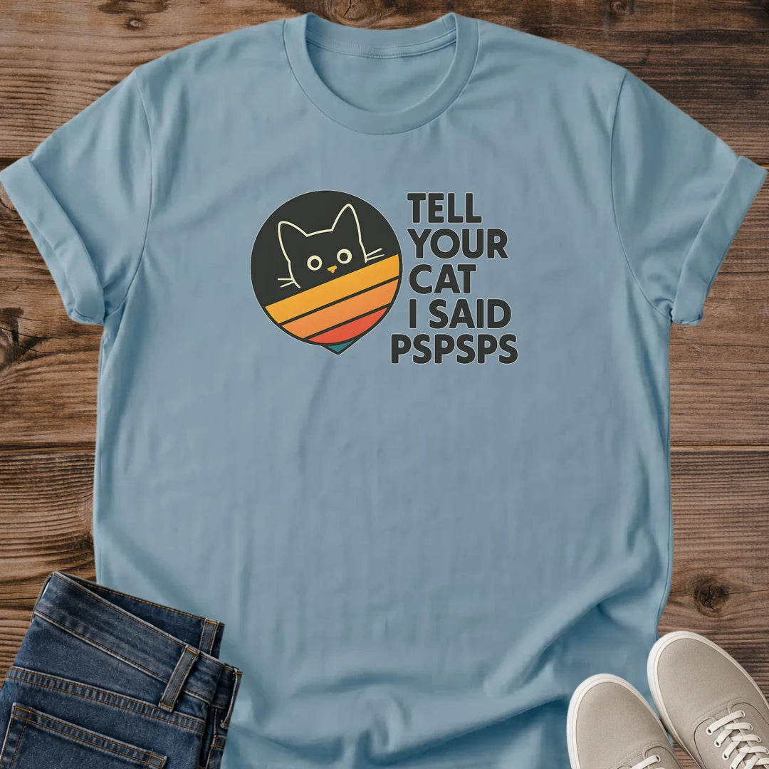 Funny Cat Shirt – Pspsps Humor Retro Graphic Tee for Cat Lovers