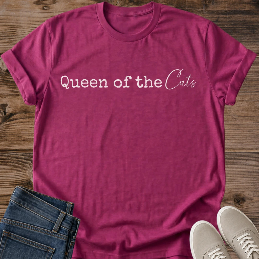Cat Lover Gift Queen Of Cats Design Funny Shirt For Cat Owner Perfect Birthday Present Cat Lady Apparel Novelty Tee Gift Idea Mother Day Present Holiday Gift For Feline Fan Casual Wear Statement Shirt Cat Enthusiast Clothing Animal Lover