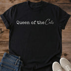 Queen Of Cats Shirt Design Cat Lover Gift Funny Graphic Tee Perfect Birthday Present Cat Owner Apparel Novelty Gift Idea Casual Wear Statement Shirt Cat Lady Present Mother Day Gift Holiday Present Feline Fan Clothing Animal Lover Fashion