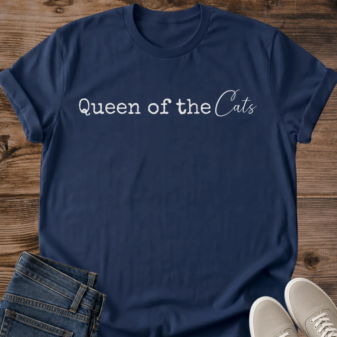Funny Cat Shirt Queen Of Cats Graphic Tee Cat Owner Gift Novelty Design Perfect Present For Cat Lady Birthday Gift Idea Casual Wear Cat Lover Apparel Statement Shirt Feline Enthusiast Clothing Holiday Present Mother Day Gift Cat Servant