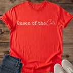 Perfect Cat Lover Present Queen Of Cats Shirt Design Funny Novelty Tee Cat Owner Gift Birthday Present Idea Mother Day Gift Holiday Present Cat Lady Apparel Casual Wear Statement Shirt Feline Fan Clothing Animal Lover Fashion Gift