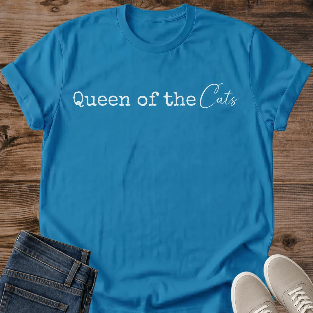 Cat Owner Gift Perfect Present Queen Of Cats Design Funny Shirt Cat Lover Apparel Birthday Gift Idea Mother Day Present Holiday Gift Novelty Tee Casual Wear Statement Shirt Cat Lady Clothing Feline Enthusiast Fashion Animal Lover Gift