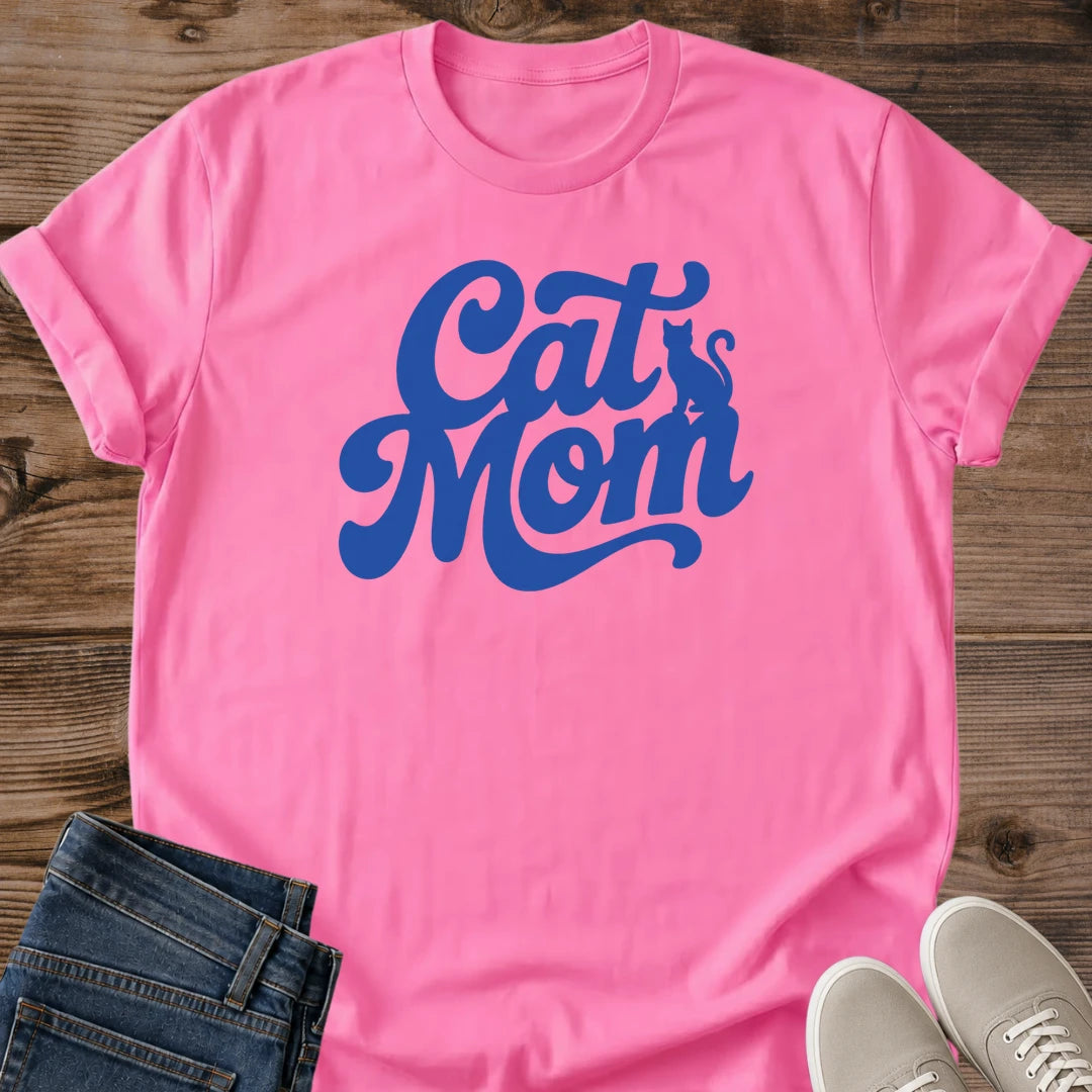 Proud Cat Mom Shirt Cat Mom Retro Script Tee Hand Lettered Cat Mom Typography Cat Hidden In Letters Graphic Cat Owner Shirt Gift For Cat Lovers Minimalist Cat Mom Tee Cat Mama Shirt Unisex Ringspun Cotton Shirt Cat Whisker Co