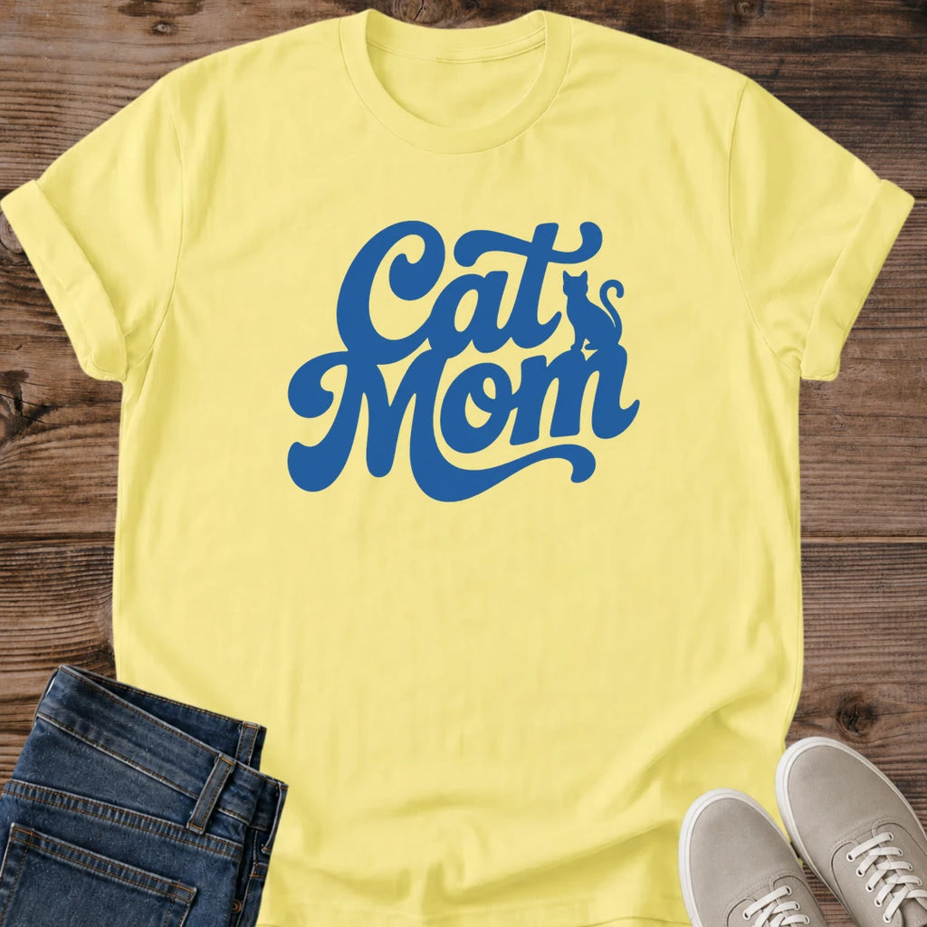 Cat Mom Gift Cat Mom Shirt Retro Script Tee Mothers Day Gift For Cat Mom Birthday Gift For Cat Owner Christmas Gift For Her Gotcha Day Gift Cat Person Tee Cat Mama Gift Vintage Cat Mom Graphic Gildan Softstyle Cotton Tee Cat Whisker Co