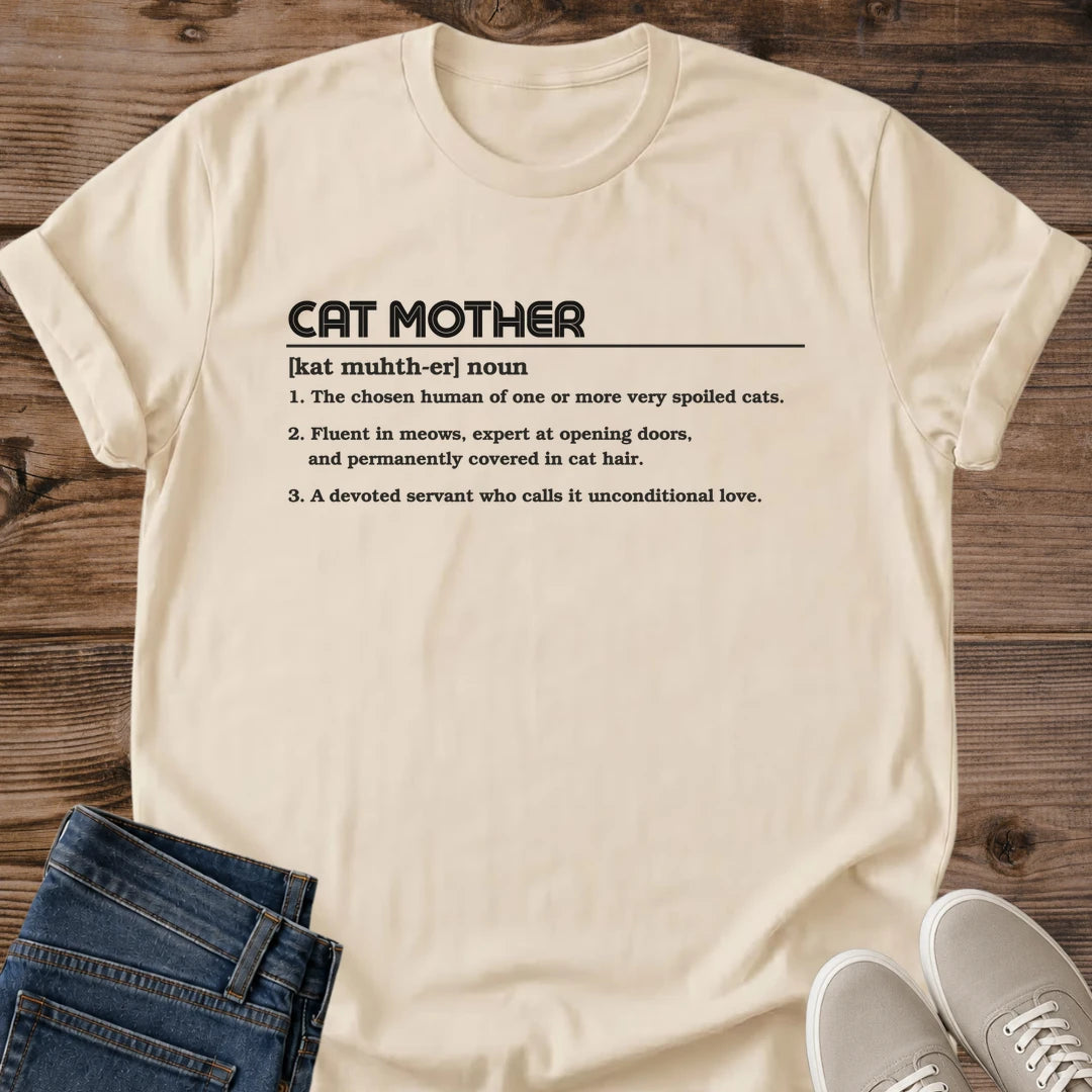 Cat Mom Definition Shirt Cat Mother Tee Covered In Cat Hair Expert At Opening Doors Funny Text Classic Serif Typography Cat Owner Gift For Her Cat Mama Shirt Spoiled Cats Tee Unconditional Love Soft Cotton Unisex Shirt Cat Whisker Co