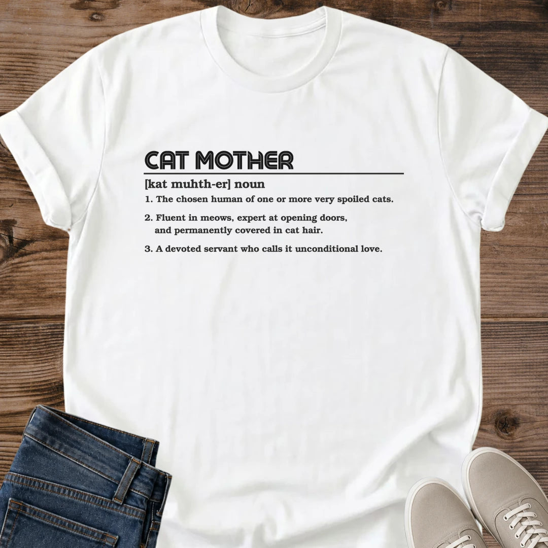 Cat Mom Gift Cat Mother Definition Shirt Funny Cat Dictionary Tee Minimal Text Graphic Mothers Day Gift For Cat Mom Birthday Gift For Cat Owner Christmas Gift For Her Cat Person Tee Gildan Softstyle Cotton Tee Cat Whisker Co