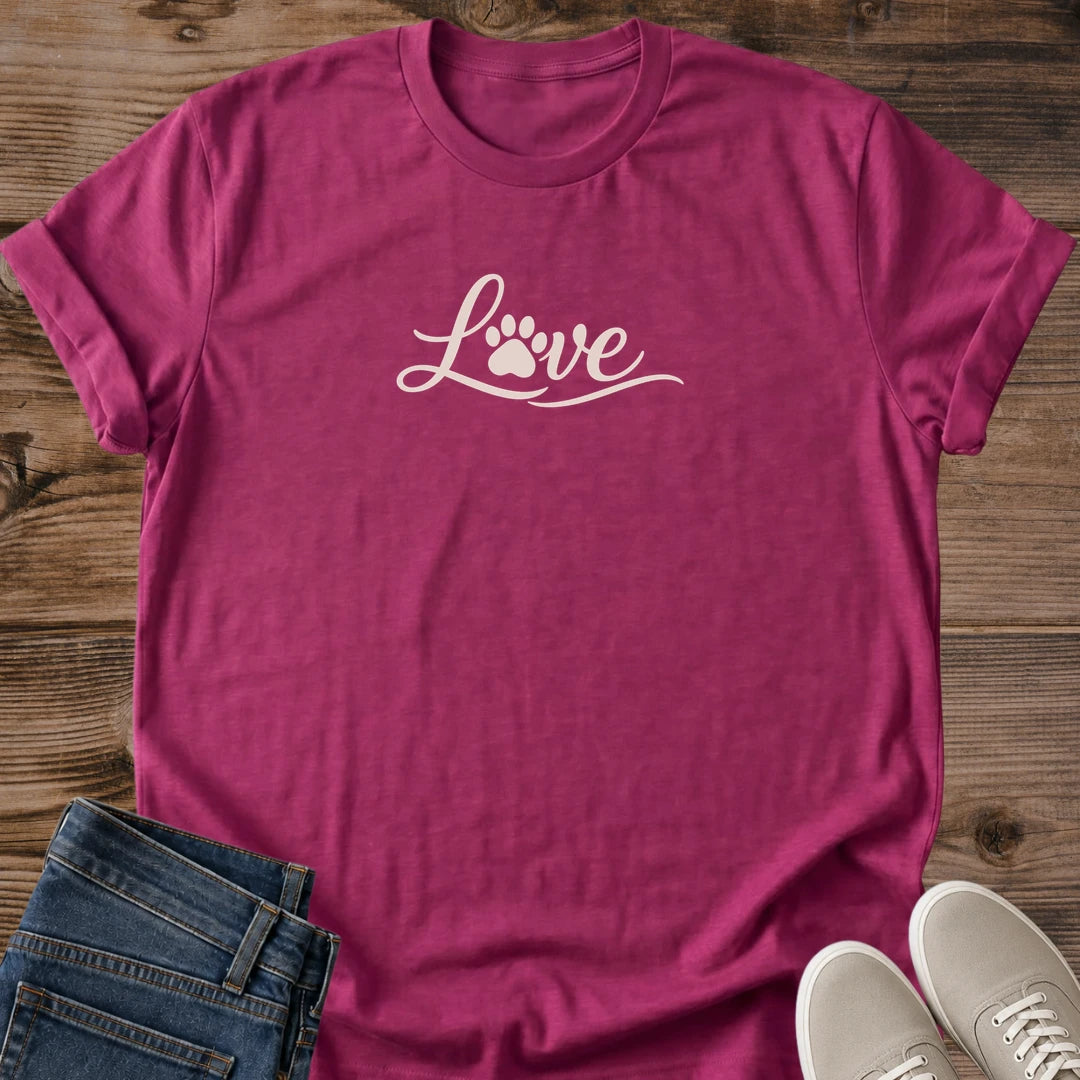 Casual Everyday Tee Cat Lover Shirt Comfortable Cotton Fabric Minimalist Paw Print Design Lightweight Breathable Crew Neck Pet Owner Apparel Simple Logo Script Subtle Style Animal Enthusiast Gift Durable Print Quality Wash Resistant Feline