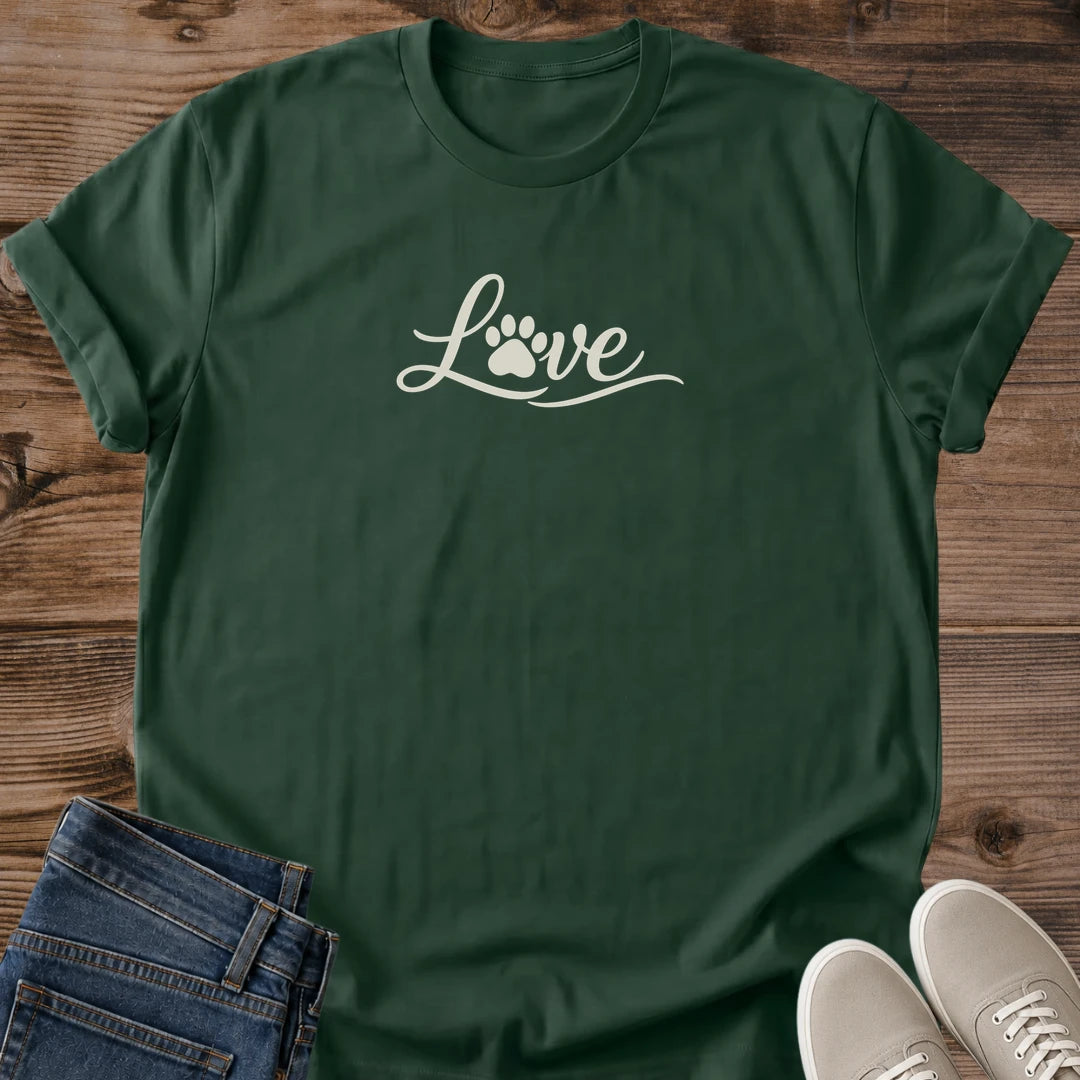 Pet Owner Apparel Cat Lover Tee Minimalist Paw Print Design Feline Enthusiast Shirt Soft Cotton Comfortable Fabric Casual Everyday Wear Lightweight Crew Neck Simple Logo Script Animal Lover Gift Breathable Quality Durable Print Wash