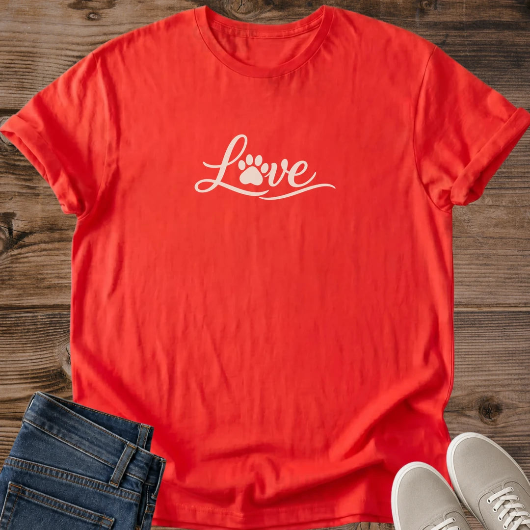 Cat Lover Shirt Minimalist Paw Print Design Tee Perfect Gift Cat Mom Present Animal Enthusiast Apparel Soft Cotton Comfortable Fabric Lightweight Breathable Crew Neck Casual Everyday Wear Simple Logo Script Subtle Pet Owner Style Durable