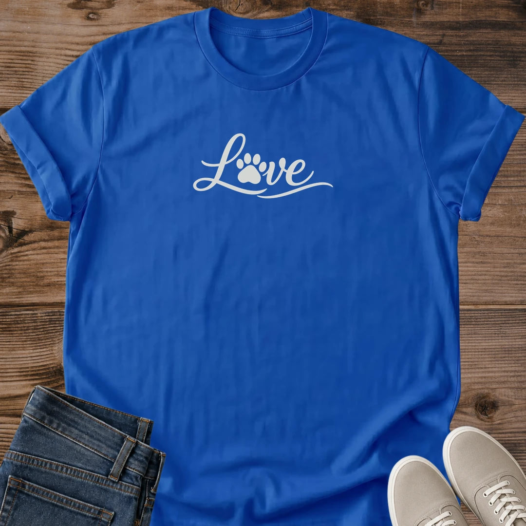 Soft Cotton Cat Shirt Comfortable Fabric Lightweight Tee Minimalist Paw Print Design Breathable Crew Neck Casual Wear Animal Lover Apparel Simple Logo Script Pet Owner Gift Everyday Outfit Durable Print Wash Resistant Quality Feline
