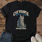 Vintage Cat Lover Tee Cat People Social Club No Meetings Design Cotton Cat Dad Gift Shirt Funny Aesthetic Softstyle Ring Spun Fabric Relaxed Retail Fit Casual Weekend Layering Statement Piece Everyday Wear For Home And Away