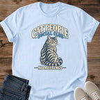 Cat People Social Club Shirt No Meetings Club Tee Funny Cat Lover Gift Idea Softstyle Ring Spun Cotton Relaxed Fit Everyday Casual Wear Vintage Print Cat Owner Apparel Statement Piece Lightweight Layering For Home