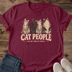 Cat People Are My Kind Of People Shirt Retro Cat Tee Funny Cat Lover Gift Idea Softstyle Ring Spun Cotton Relaxed Fit Everyday Casual Wear Vintage Print Cat Owner Apparel Statement Piece Lightweight Layering