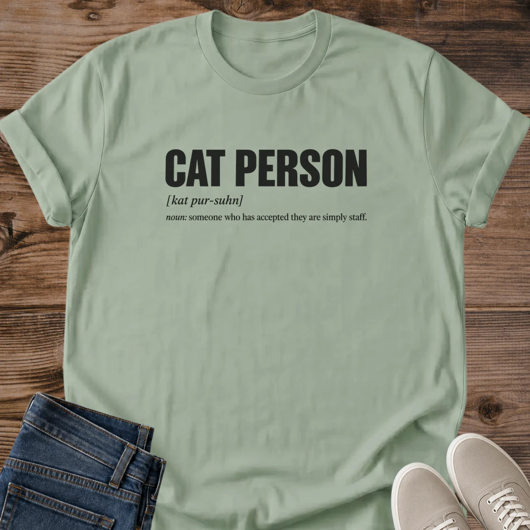 Cat Person Shirt – Funny Minimalist Definition Tee